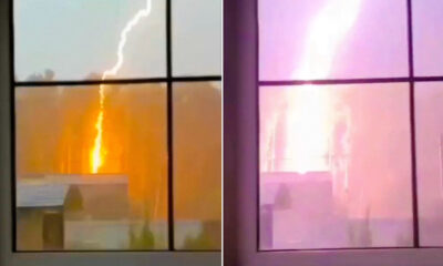 VIDEO: Captan caída estremecedora de un rayo cerca de Moscú