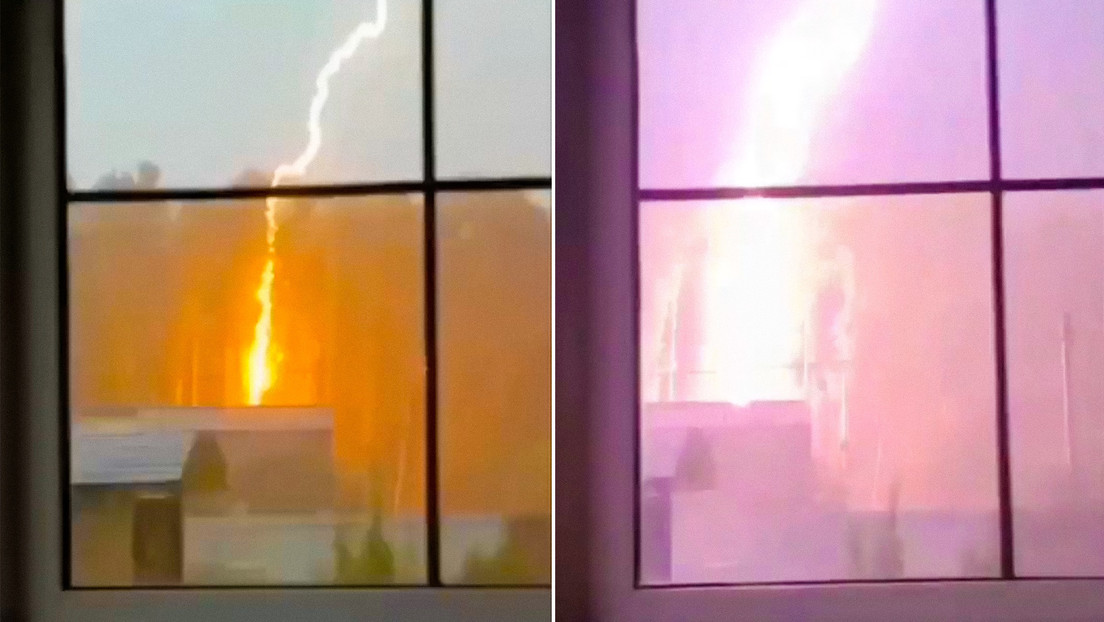 VIDEO: Captan caída estremecedora de un rayo cerca de Moscú