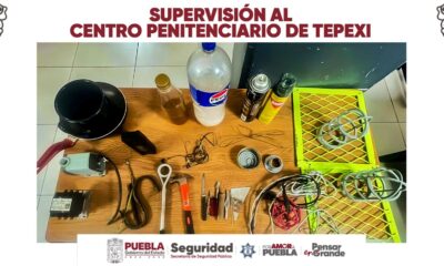 La SSP realizó un segundo operativo en el penal de Tepexi, donde decomisaron objetos prohibidos como armas hechizas, cables y líquido fermentado.
