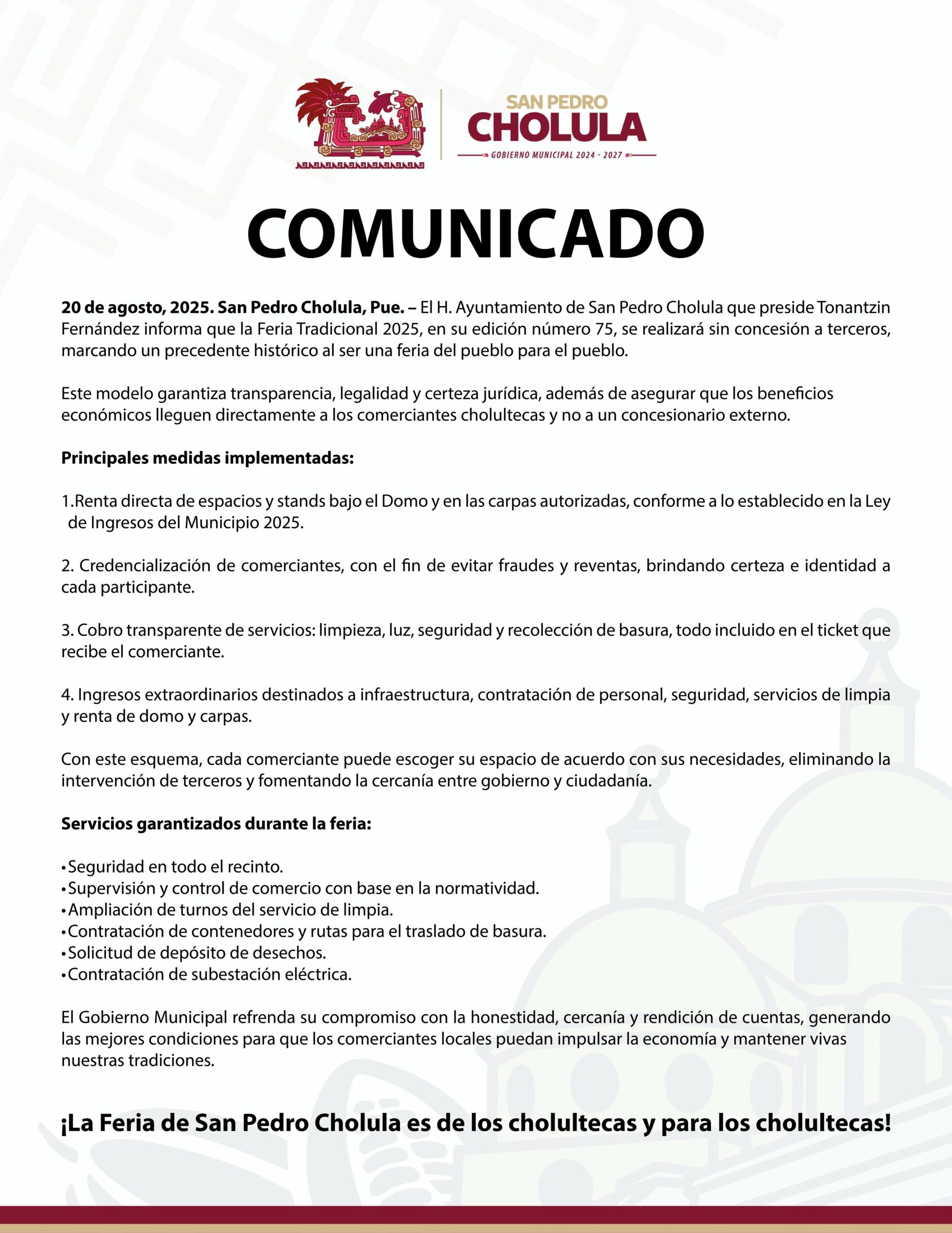 Tonantzin Fernández anunció que la feria será “del pueblo para el pueblo”, con renta directa de espacios, credencialización y servicios incluidos.