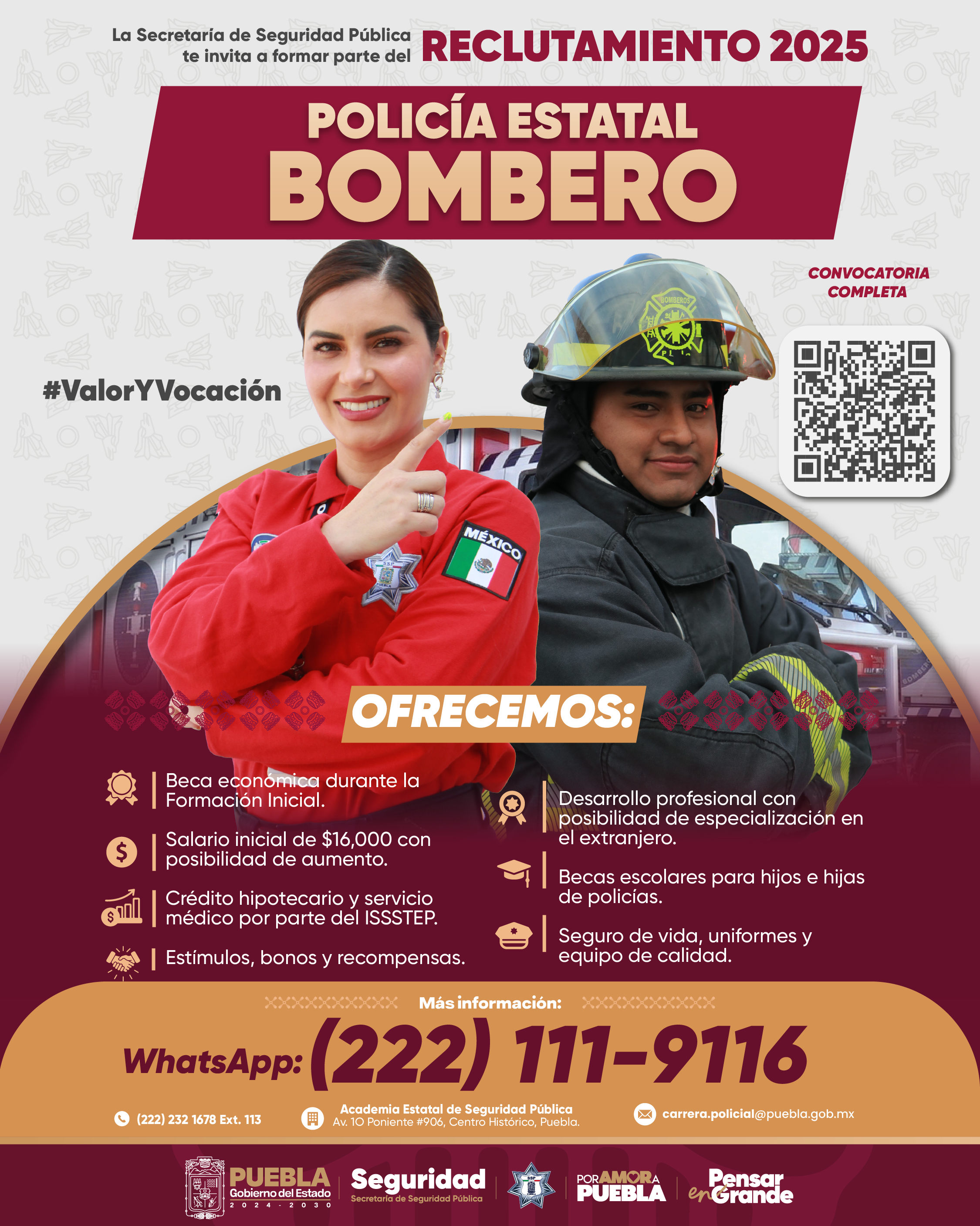 ¿Buscas chamba? Policía Estatal abre vacantes en Puebla 🚨