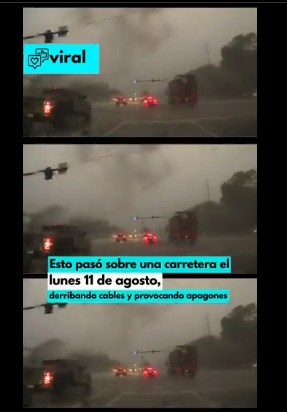 Un rayo cayó sobre una carretera en Carolina del Sur, causando apagones y tráfico desviado; autoridades reportan que no hubo lesionados.