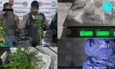 SSC de Huejotzingo detiene a tres por narcomenudeo; aseguran cristal y marihuana