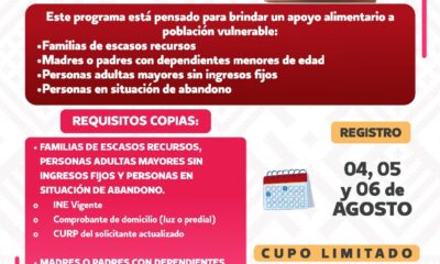 Gobierno de Tonantzin Fernández amplía hasta el 6 de agosto las inscripciones al programa “Nutrición con Amor” en el DIF Municipal.