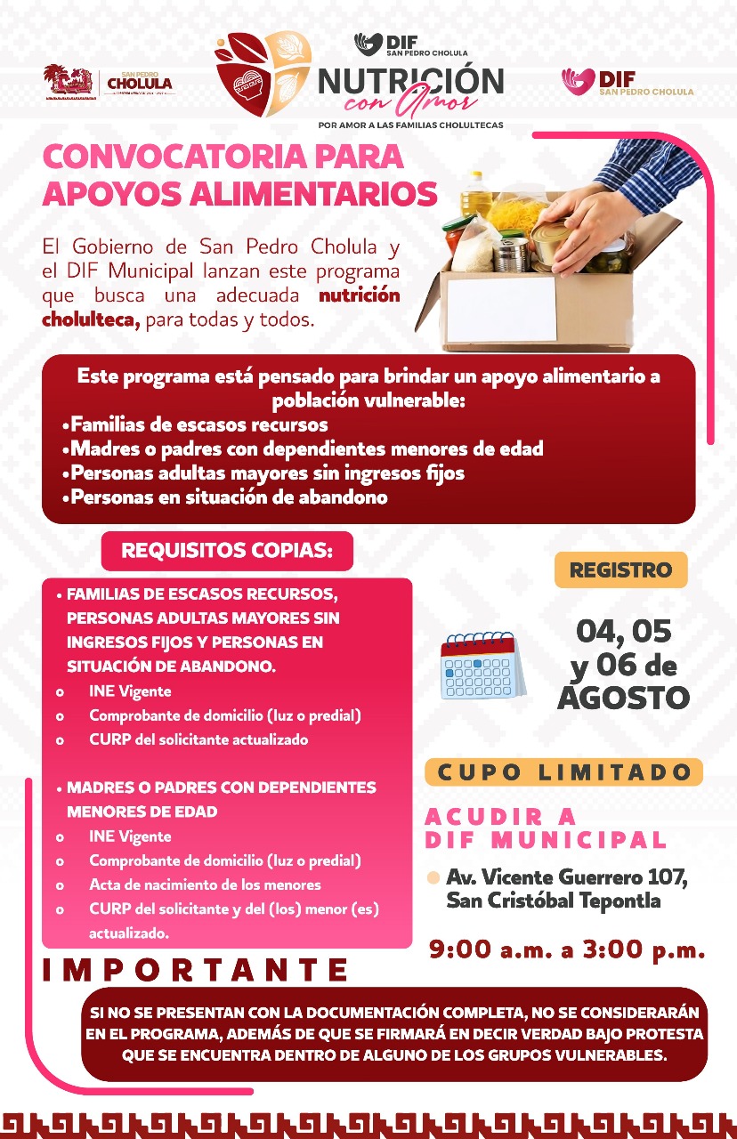 Gobierno de Tonantzin Fernández amplía hasta el 6 de agosto las inscripciones al programa “Nutrición con Amor” en el DIF Municipal.