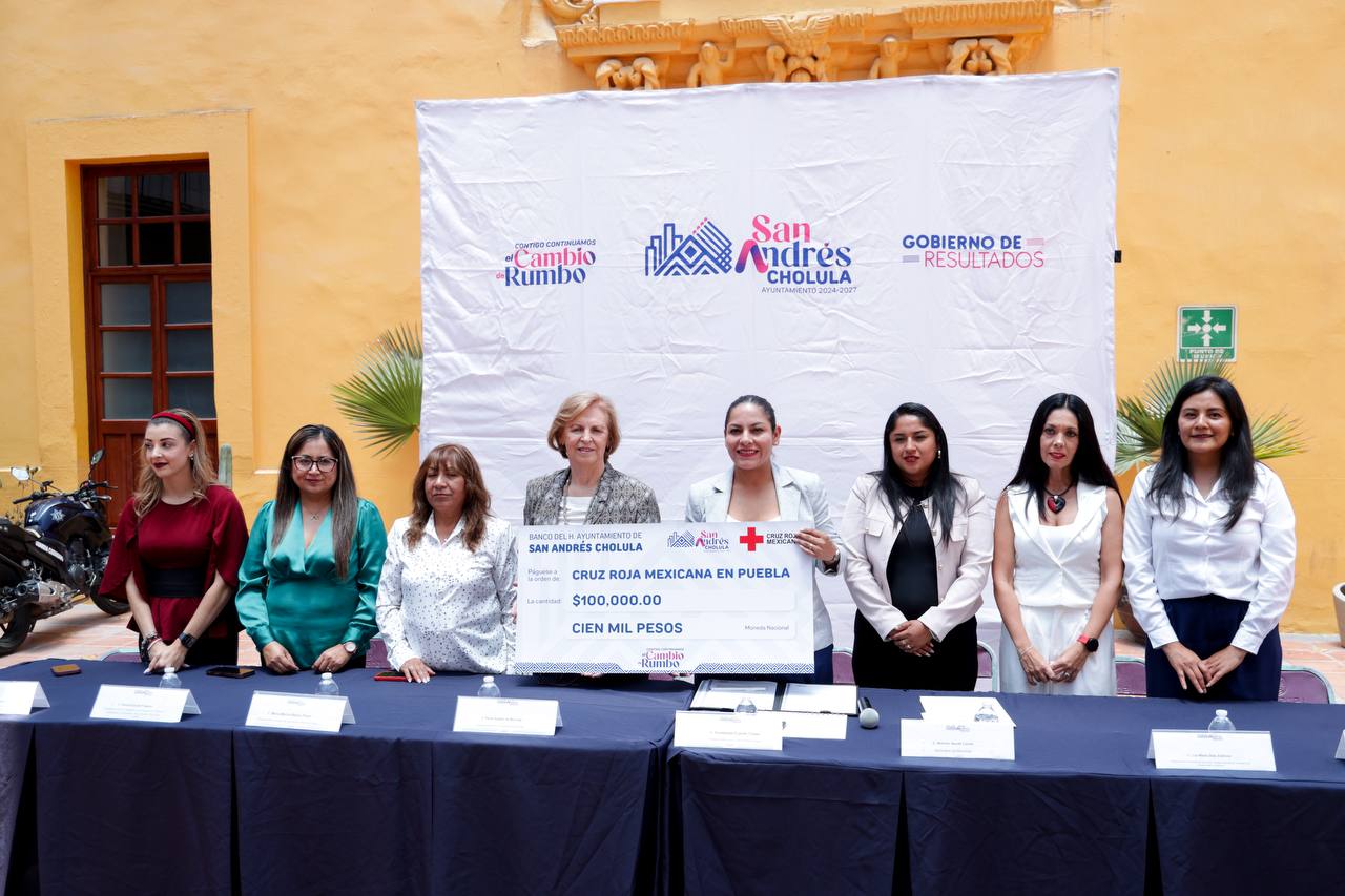 El Gobierno de San Andrés Cholula donó 100 mil pesos a la Cruz Roja y anunció que será sede de la carrera “Todo México Salvando Vidas” el 7 de septiembre para recaudar fondos.