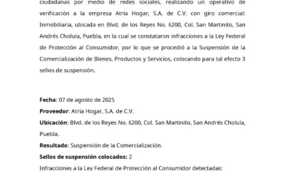 La dependencia colocó sellos en “Atria Hogar” tras detectar infracciones a la Ley Federal de Protección al Consumidor.