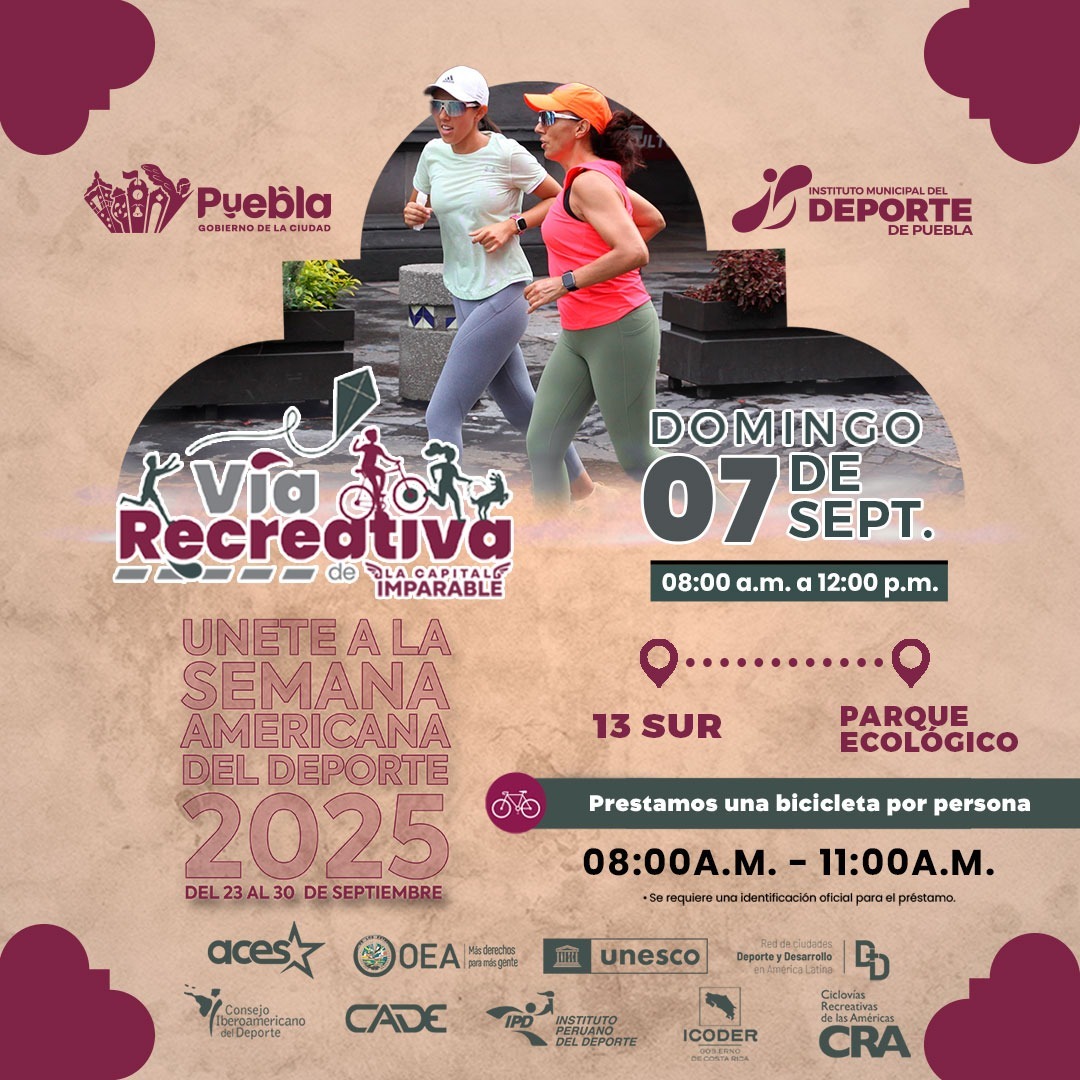 Disfruta un domingo diferente pedaleando o corriendo, compartiendo con amigos y familiares una experiencia llena de movimiento y diversión.