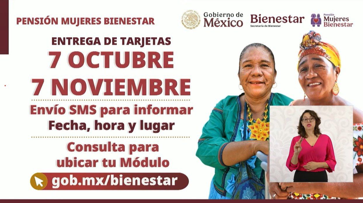 Más de 2 millones de tarjetas se distribuirán a beneficiarias registradas en agosto; la entrega será presencial y con apoyo del Banco del Bienestar.
