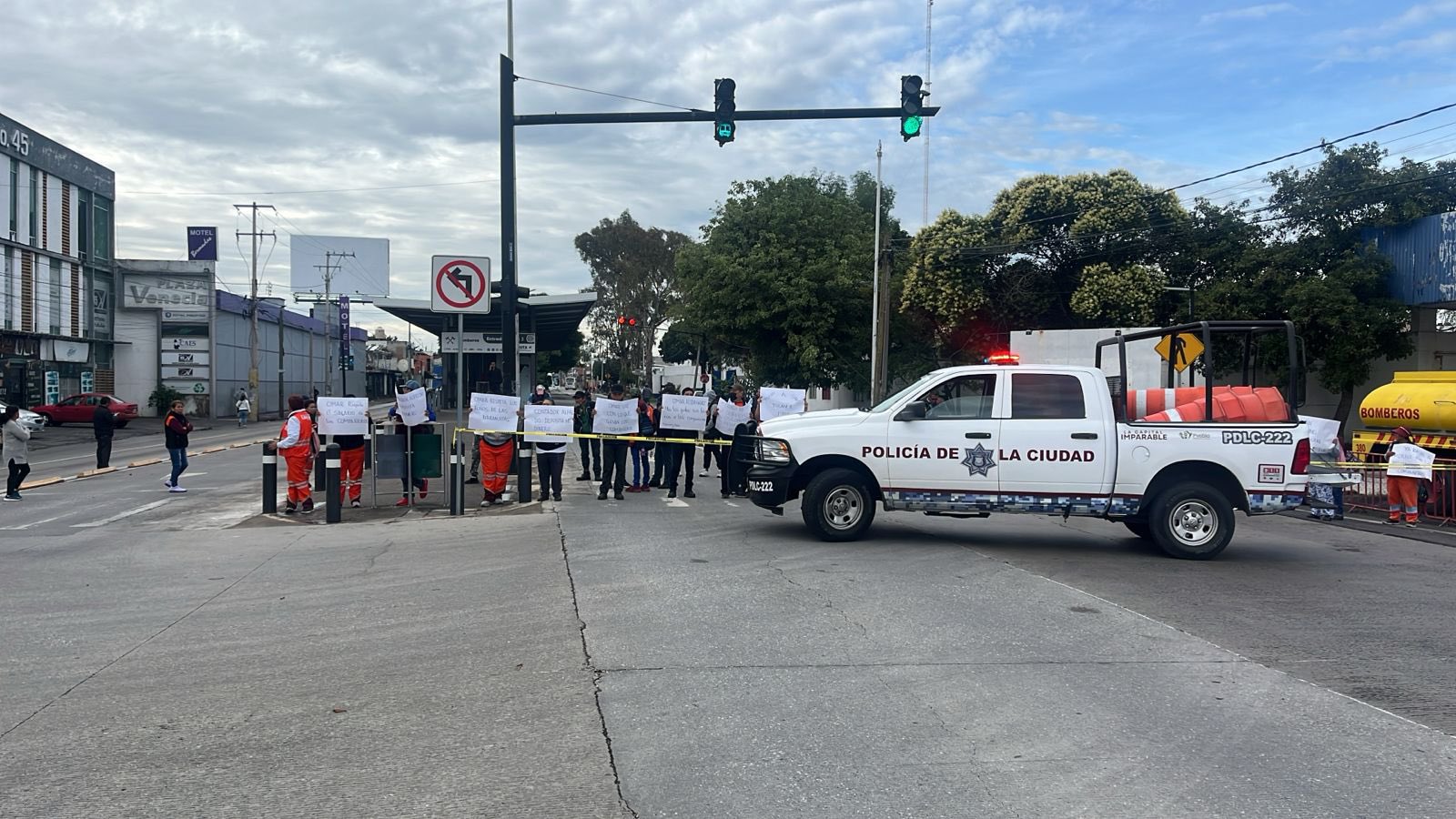 Cierres viales en Bulevar Valsequillo por manifestación de trabajadores de limpieza