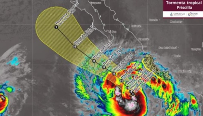 Tormenta tropical Priscilla se convierte en huracán frente a costas de México