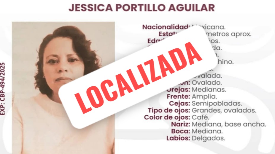 Gracias a la coordinación entre la FGE Puebla y la SSP Querétaro, Jessica N. fue hallada con vida tras ser reportada como no localizada.