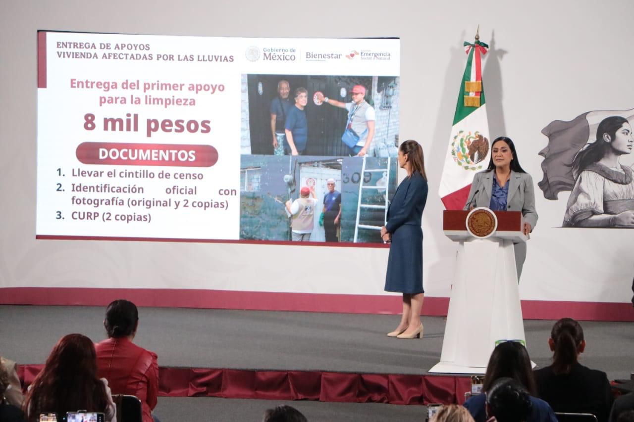 La secretaria de Bienestar anunció el arranque de pagos en el Estadio Neza ’86 para familias afectadas en Nezahualcóyotl y Los Reyes La Paz.