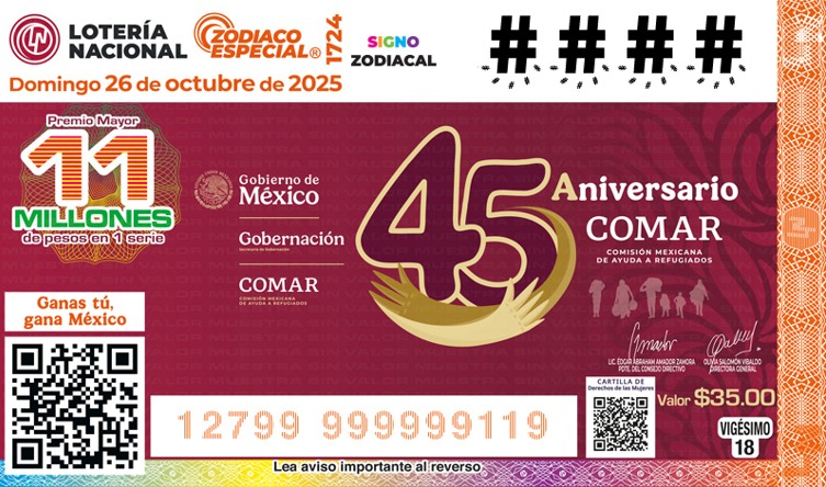 La Lotería Nacional rinde homenaje a la labor humanitaria de la COMAR y a quienes buscan refugio y nuevas oportunidades en México.