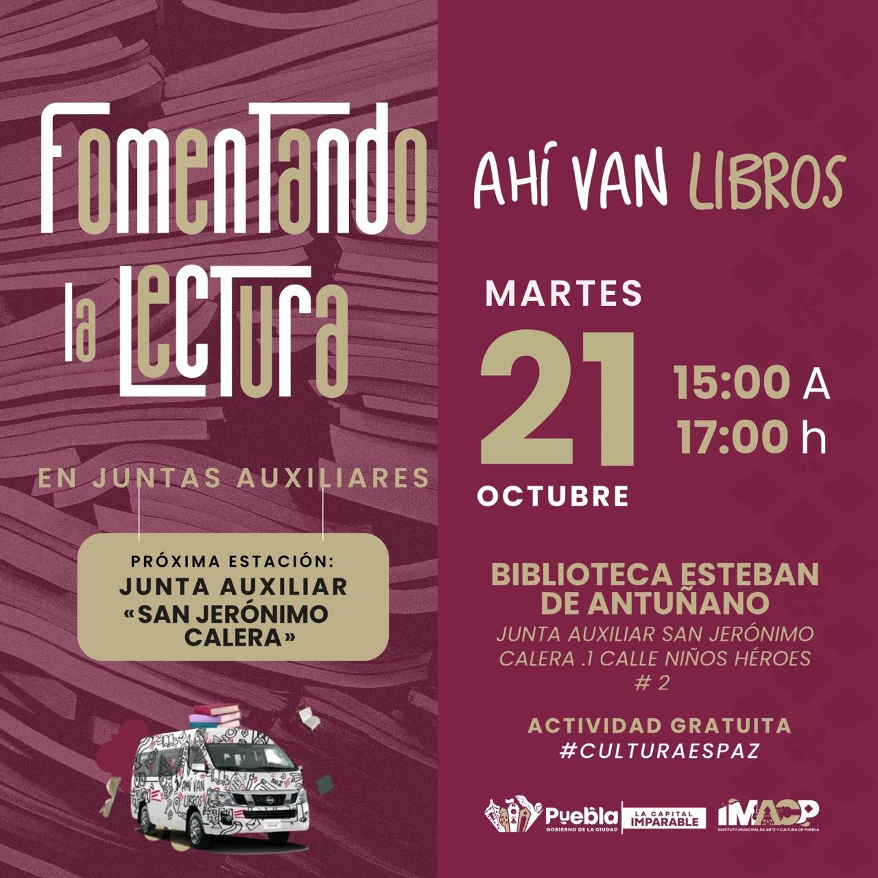Fomentando la lectura en #LaCapitalImparable, libros y cuentos estarán disponibles el 21 de octubre en la Biblioteca Esteban de Antuñano.