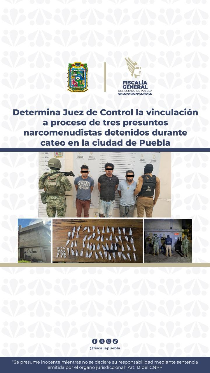 Vinculan a proceso a tres presuntos narcomenudistas detenidos en la colonia Buenavista