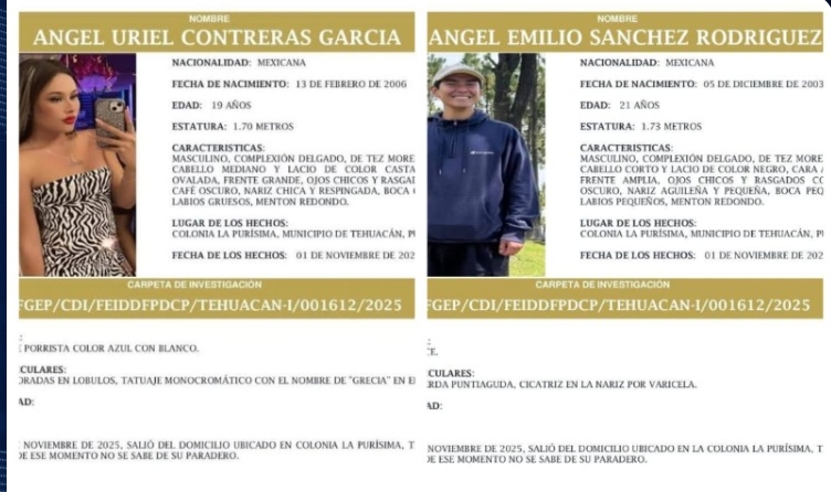 Autoridades confirmaron el hallazgo de Grecia y Ángel Emilio en la colonia La Purísima, Tehuacán; investigan las causas de su muerte.