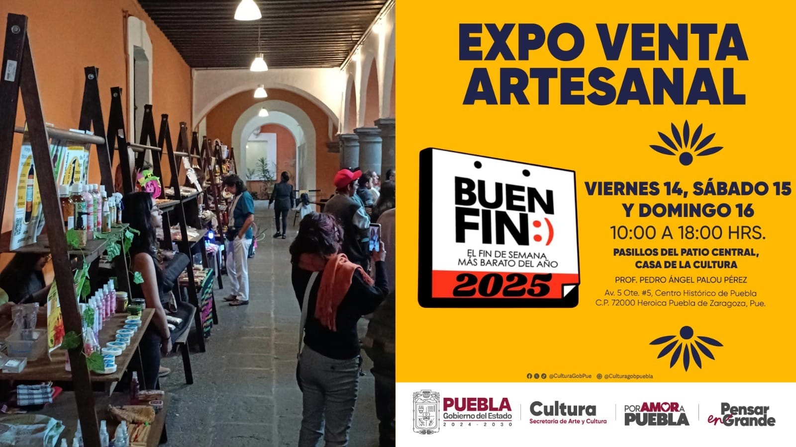 La Casa de Cultura recibirá a artesanos del 14 al 16 de noviembre; además, la Orquesta Sinfónica del Estado ofrecerá un concierto abierto al público en el San Pedro Museo de Arte.