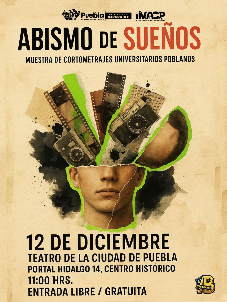 “Abismo de Sueños”, una muestra de cortometrajes universitarios poblanos, se presentará el 12 de diciembre en el Teatro de la Ciudad con entrada gratuita.